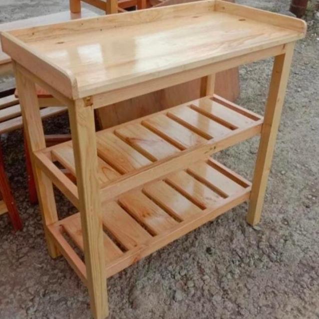 rak tungku kompor minimalis kayu jati belanda