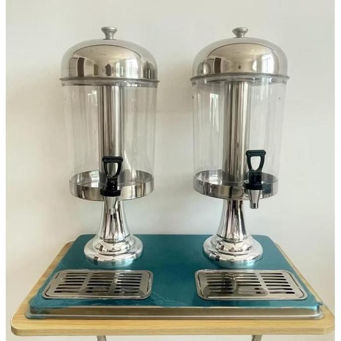 Dispenser juice tower double minuman 16liter stainless / dispenser jus hotel prasmanan 16L / dispens