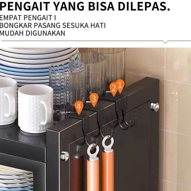 Rak piring tertutup rak lemari dapur rak penyimpanan dapur multifungsi rak lemari rak penyimpanan da