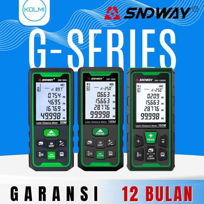SNDWAY Meteran Laser Digital Green Laser Laser Meter Digital 50 Meter SW-50G Laser Hijau terlaris