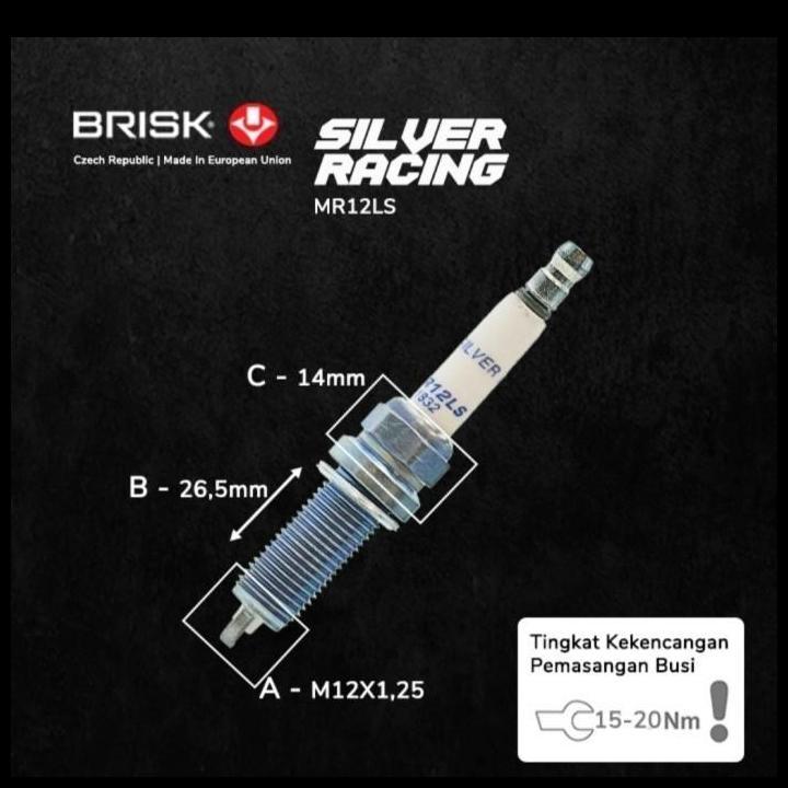 TERLARIS BUSI BRISK SILVER RACING MR12LS = SILZKR8E8G, SILZKR8E9G, SILZKBR8D8S 