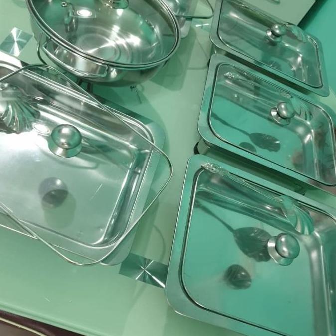 PRASMANAN SET STAINLESS TUTUP FULL KACA