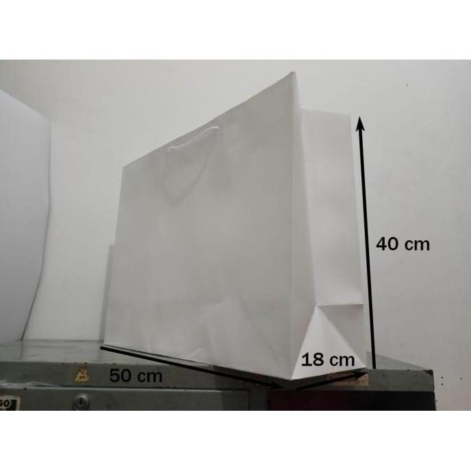 Paper Bag Ivory 210 gr - Talikur (Putih Polos) (ukuran: 50 x 18 x 40 )