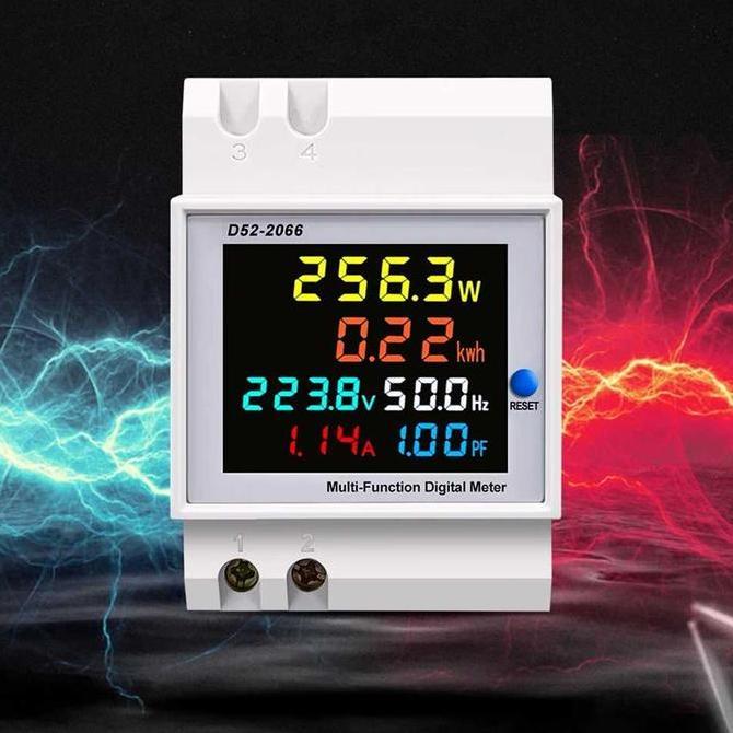 Meteran Kwh Listrik Digital 300V 100A Display Din Rail Single 1 Phase terlaris
