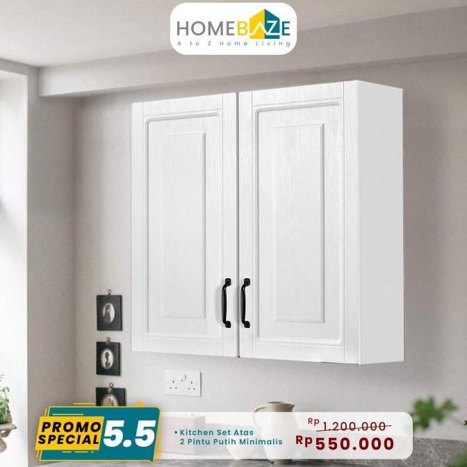 KITCHEN SET MINIMALIS ATAS BAWAH PUTIH,