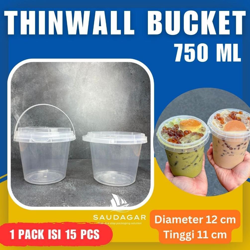 Thinwall ember bucket kurma, buah, es ukuran 750 ml