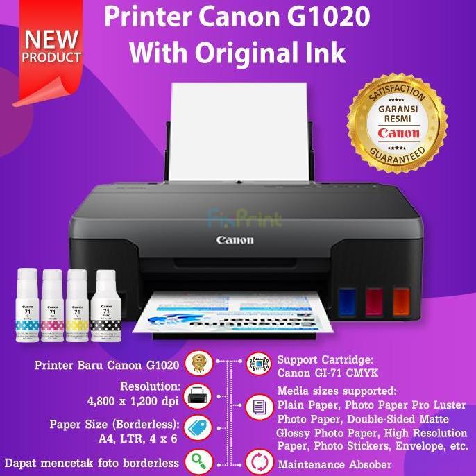 Printer Canon Pixma G1010 G1020 Infus Inkjet Garansi Resmi Canon