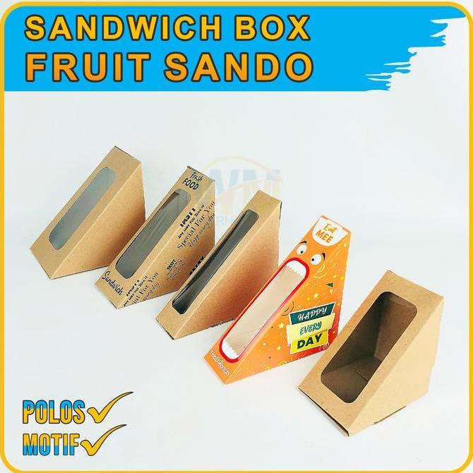 Equipment- (Isi 50Pcs) Mika Sandwich Fruit / Mika Sandwich Buah / Sandwich Box Fruit Sando / Kemasan