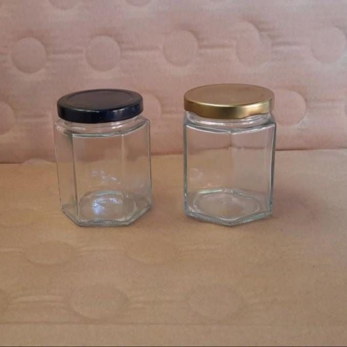 Jar kaca madu sambal hexagonal 190ml KHUSUS OJOL