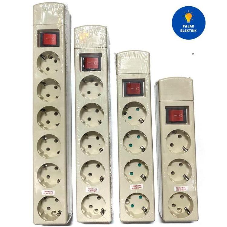 Denki- Uticon Stop Kontak Saklar 3 4 5 6 Lubang / Stopkontak + Saklar Uticon