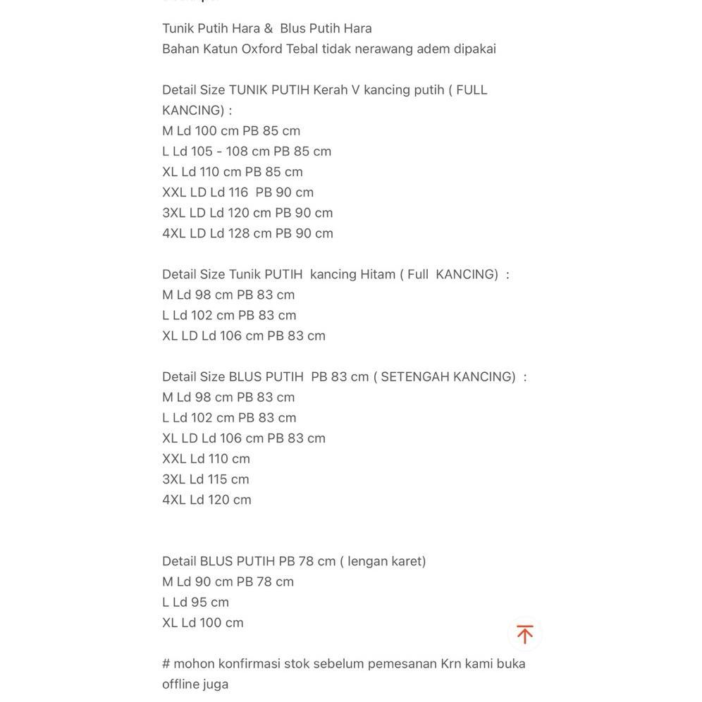 DISKON Tunik Hara Putih Katun Premium