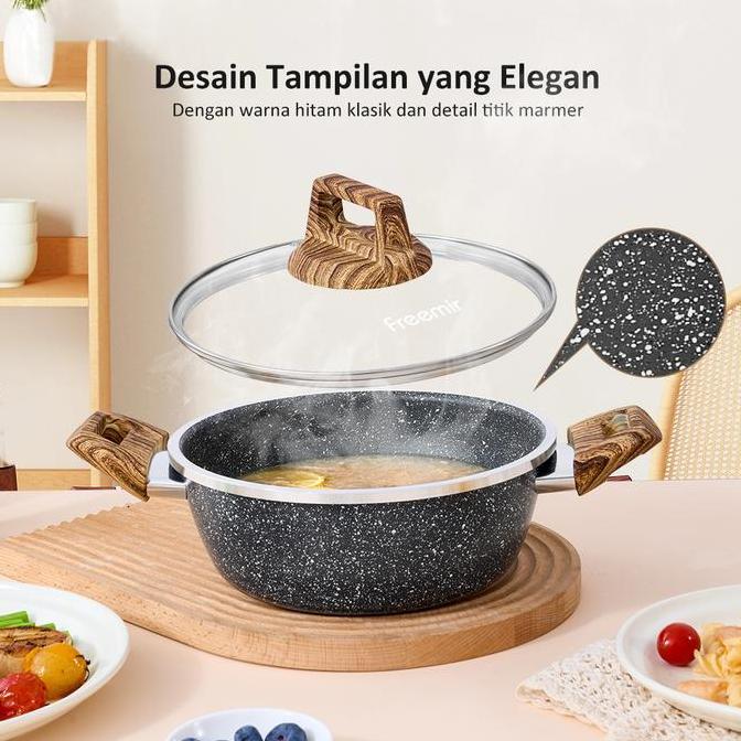 [Masihngekost] Freemir Set Wajan Kukus 3 In 1 20 Cm Set Wajan+Teflon+Kukus Wajan Anti Lengket Goreng