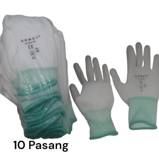Perpack Isi 10pasang Sarung Tangan Kerja Comet Palmfit Putih CG805WT