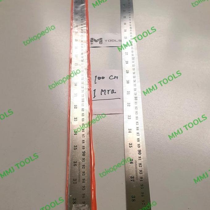 Stationery- Penggaris Besi 1 Mtr (100 Cm) - Mistar Baja 1 Meter - Penggaris Baja