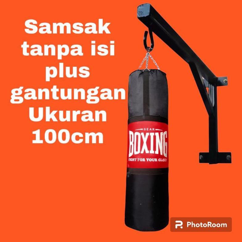 SAMSAK TINJU MUAYTHAI UKURAN 100CM TANPA ISI+ GANTUNGAN SAMSAK MUAYTHAI