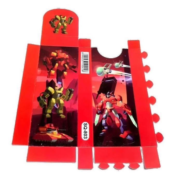 Stationery- Harga Grosir ( 1Packs /12Pcs ) Kotak Pensil Mika Rakit 20X8X3Cm Karakter + Kantong Plast