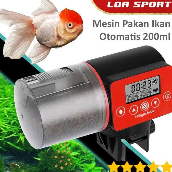 Mesin Pakan Ikan Otomatis Automatic Aquarium Fish Feeder Timer 200ml