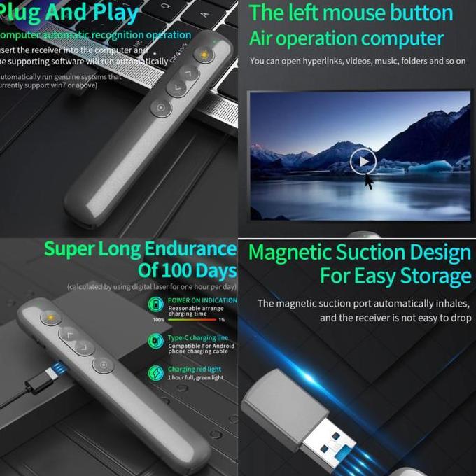 Avatto H91 Digital Laser Spotlight Magnify Wireless Presenter not H100