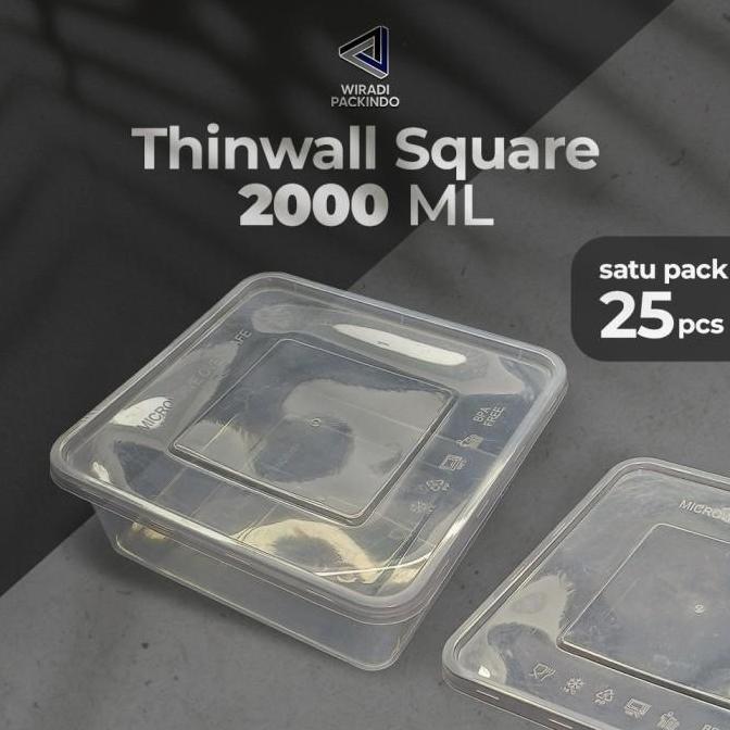 kotak makan plastik 2000ml / Thinwall 2000 ml / Food container