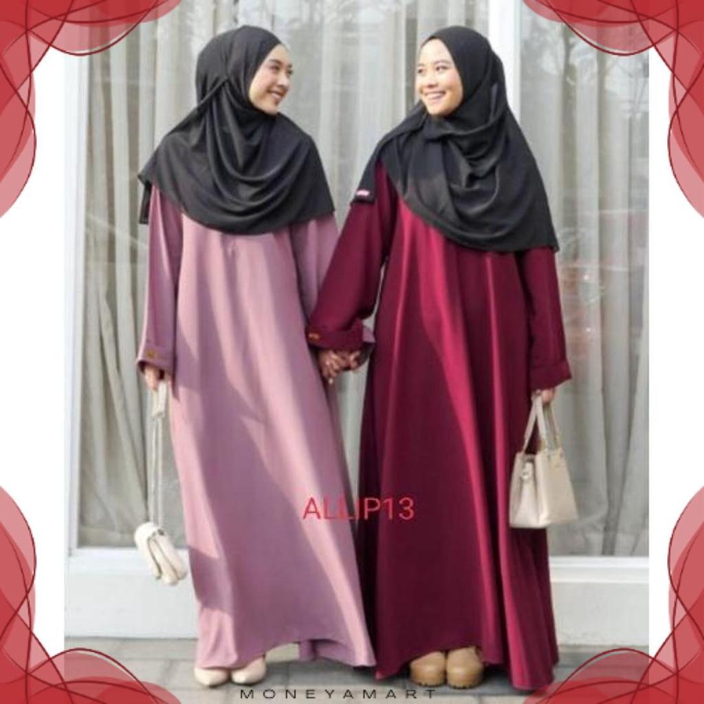 Diskon ( Termurah ) Gamis Abaya Simpel Turki Syari  Jumbo Dress Polos Hitam Terbaru