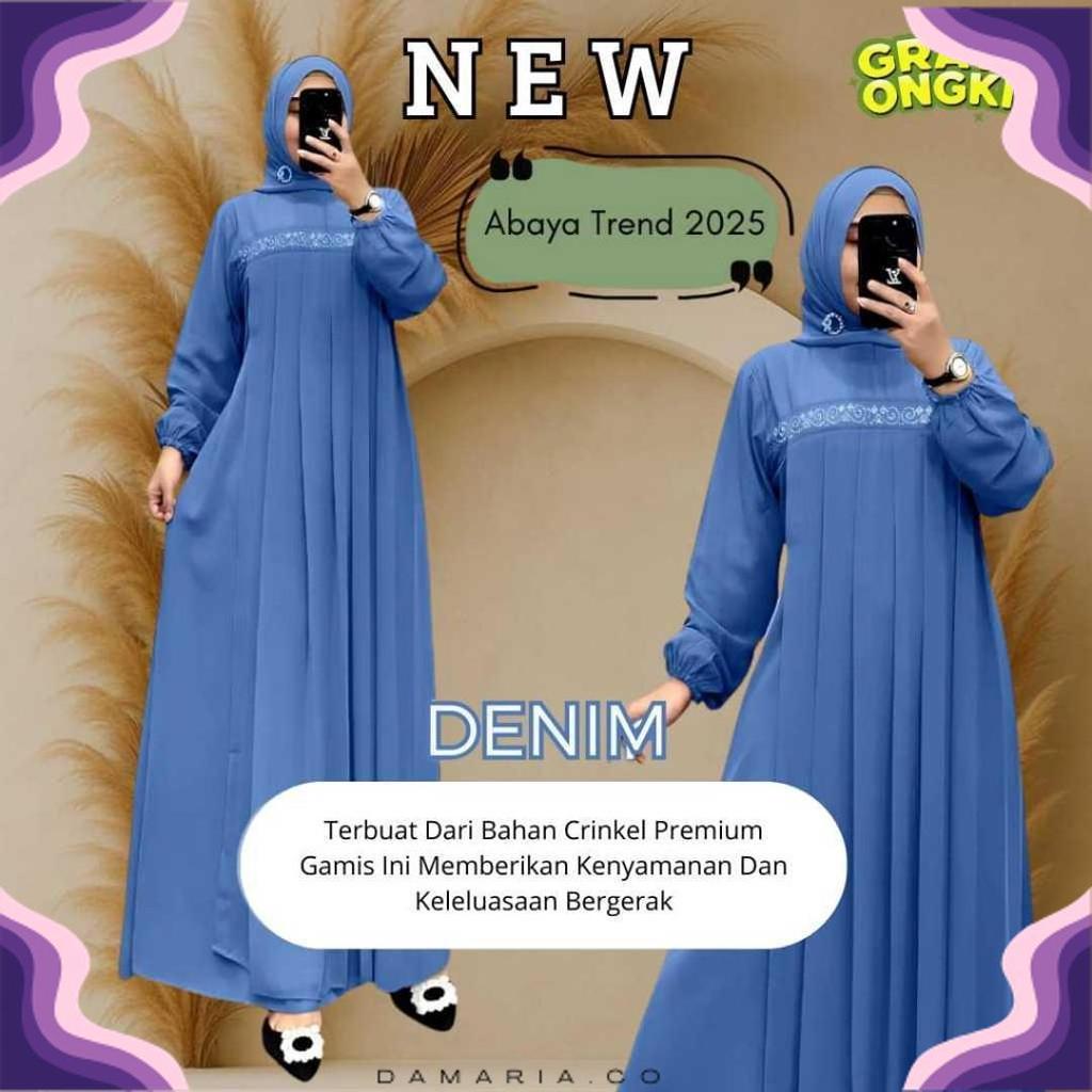 Terlaris Gamis Abaya Bahan Crinkle Airflow Premium Variasi Renda/Payet