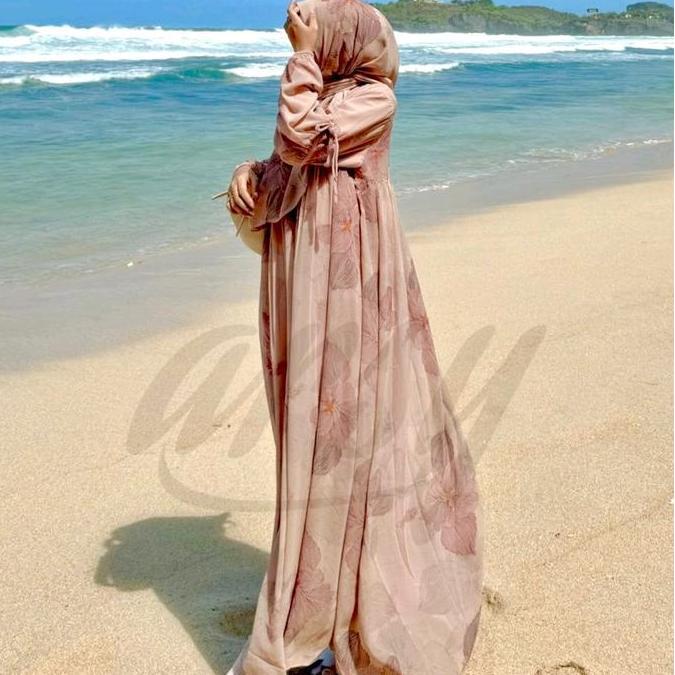 Wxwxw- Aydeen Set Segi Empat Jumbo Hijab Motif Phasmina Gamis Motif Bunga Set Babydoll Ceruti Motif 