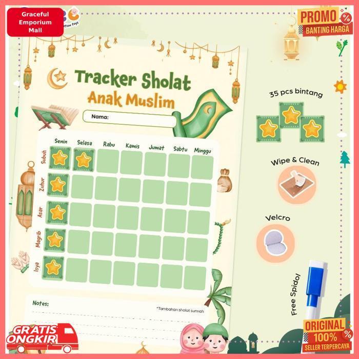 Sale Buyee Gift - Tracker Ramadan | Ramadhan Planner Dan Tracker Sholat | Tracker Ibadah Salat Puasa