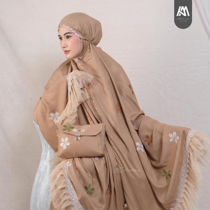 Mukena Dewasa Bordir Yasmin Rayon Premium | Mukenah Wanita Muslim Cantik Mewah