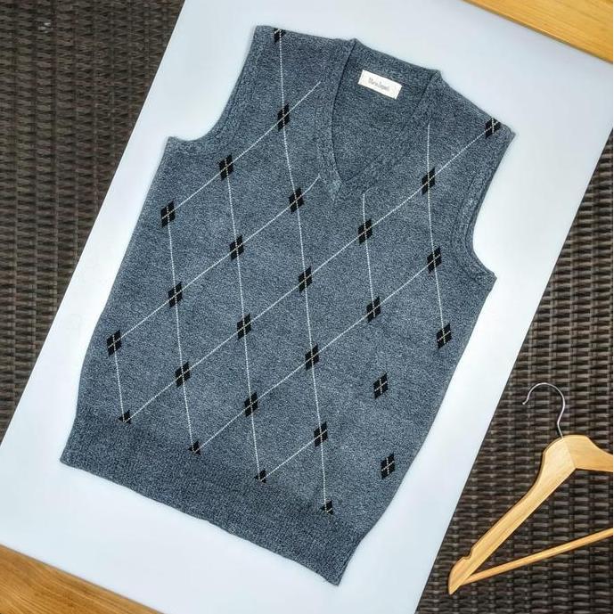 MEN WINTER VEST ROMPI RAJUT PRIA DEWASA TEBAL HANGAT FASHION IMPORT