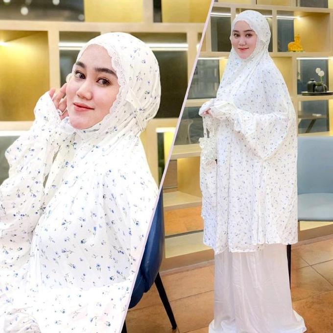 Mukena Atas bawah fathiya by elkisa/mukena atas bawah berlengan/mukena motif/mukena umroh/mukena ren