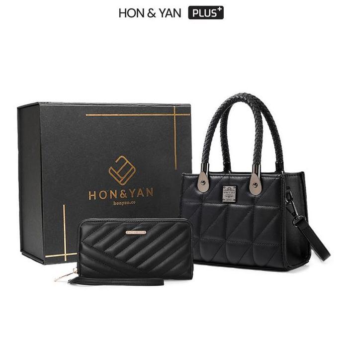 HONYAN PLUS Tas Wanita Caroline Gift Set Tas Selempang Wanita Slingbag Gift Set 2In1 Premium
