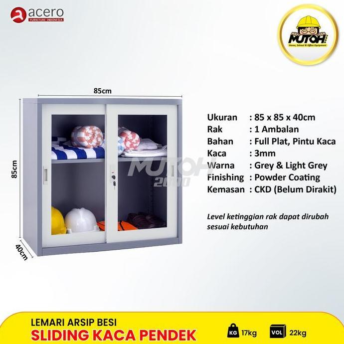Grosir Acero Aa-H19Sl | Lemari Arsip Besi Pendek 2 Pintu Acero Aa-H19Sl