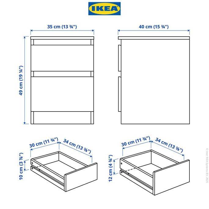 Sale Ikea Kullen Lemari 2 Laci Putih Minimalis 35X49 Cm Furniture