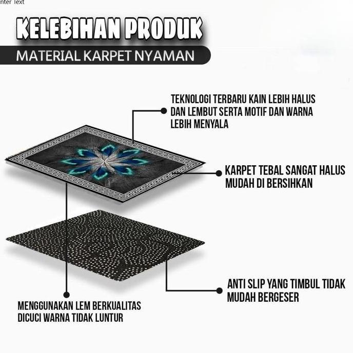 Sale Karpet Berukuran Besar 200300Cm, Karpet Bergaya Muslimah Untuk Ruang Tamu Dan Ruang Doa Multifu