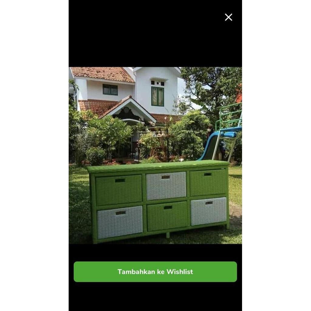 Murah Laci Rotan Sintetis 6 Laci