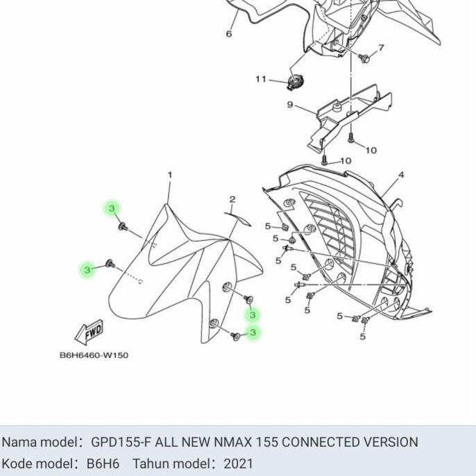 Promo BAUT L SPAKBOR DEPAN NMAX, AEROX155 OLD, NMAX NEO, NMAX TURBO LEXI 125, LEXI LX155, XMAX 250 O