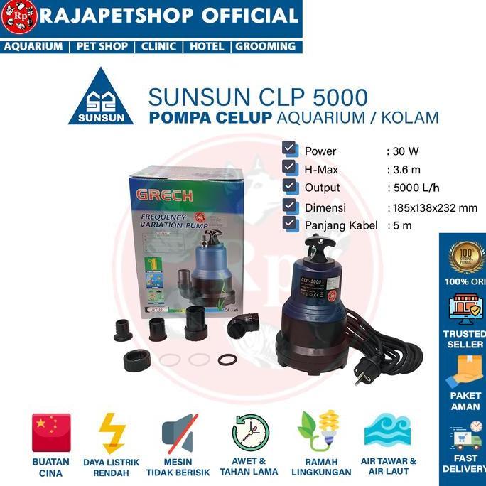( POMPA AIR ) GRECH CLP 5000 SUBMERSIBLE WATER PUMP KOLAM AQUARIUM