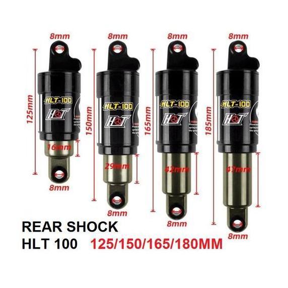 REAR SHOCK HLT 100 125MM 150MM 165MM 185MM 125 150 165 185 MM SUSPENSION REARSHOCK SUSPENSI BELAKANG