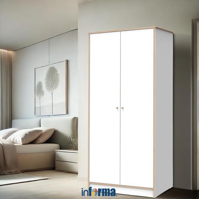 Terlaris Informa Riyo Lemari Pakaian Anak 2 Pintu - Putih Penyimpanan Baju Tempat Almari Pakaian