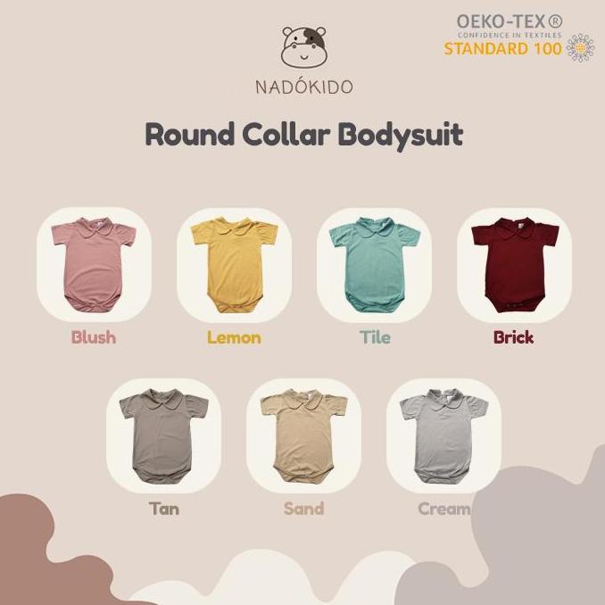 HARGA GROSIR - Nadokido Round Collar Bodysuit Girl / Jumpsuit Bayi / Baju Jumper Romper Anak Cewe Pe