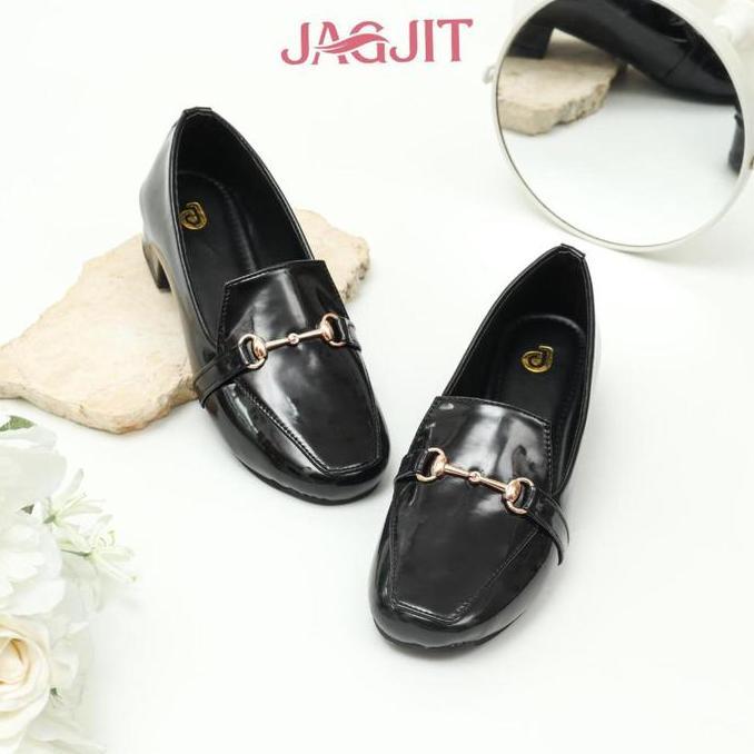JAGJIT - Airin Sepatu Kantor Wanita Flatshoes Flat Shoes Cewek Glossy Simpel Awet Slip On Wanita CS