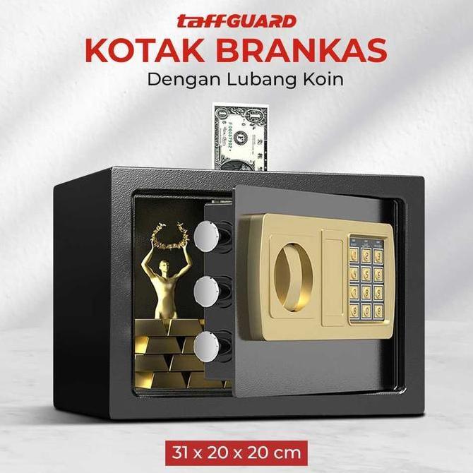 CLEARANCE SALE - TaffGUARD Kotak Brankas Safety Box Password Rumah Hotel Kantor Toko Kasir 31x20x20c