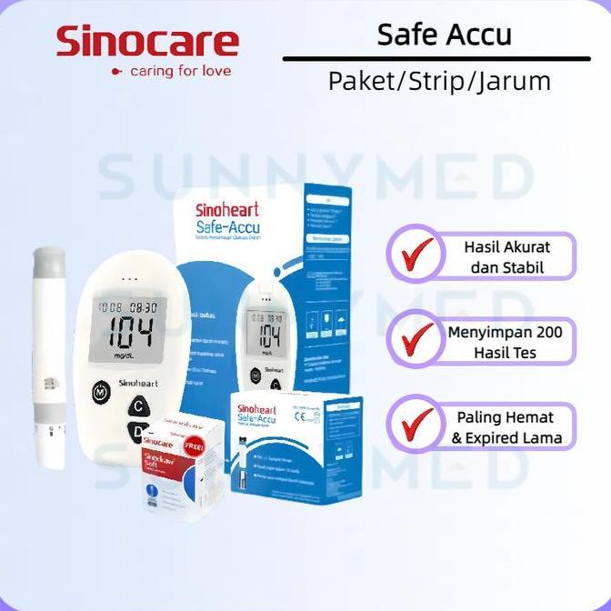 PROMO DISKON - Promo Toko BaruSinocare Safe Accu Paket Lengkap Alat kesehatan Tes Uji Gula Darah Sin