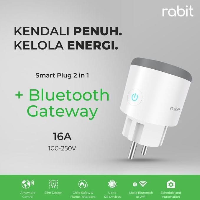 RABIT SMART PLUG WIFI 16A 2 IN 1 BLUETOOTH MESH GATEWAY COLOKAN SOCKET STOP KONTAK PINTAR WIRELESS