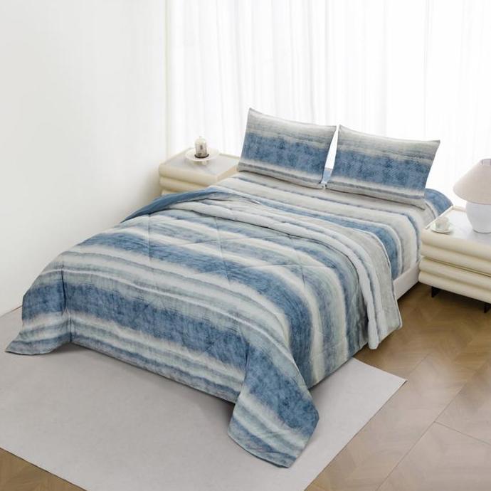 GRATIS ONGKIR - Informa Set 6 Pcs Seprai King Microfiber Zeth - Biru Seperai Set Bedding Tempat Tidu