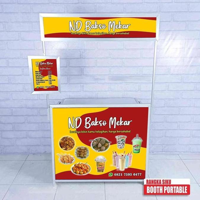 Terlaris Ghross - Booth Portable Meja Lipat Gerobak Lipat Almunium Praktis Murah Raja Gerobak 99 Gre