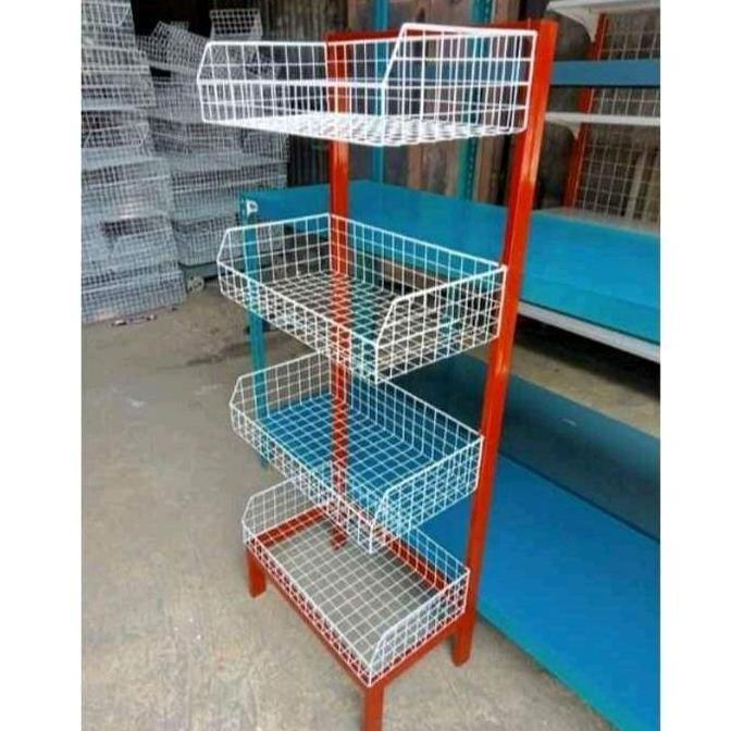 Terlaris Rak Chiki Toko Warung Snack Ukuran  Kecil 4 Susun