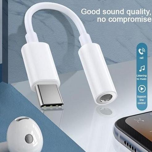 OTG AUX CABLE TYPE C JACK 3.5MM / KONEKTOR KABEL AUDIO HEADSET HANDSFREE TO TIPE-C ADAPTER HEADPHONE