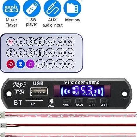 KIT MODUL MP3 PLAYER + BLUETOOTH + USB + MMC + FM + REMOTE + PANEL CAR AUDIO MOBIL MODULE RECEIVER A