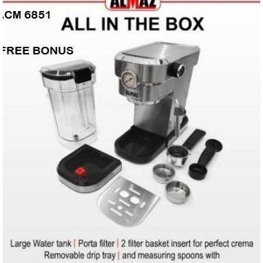 DIAMBU Coffee maker Almaz ACM 6851 + FREE COFFEE TAMPER S.S / Tamper Mat